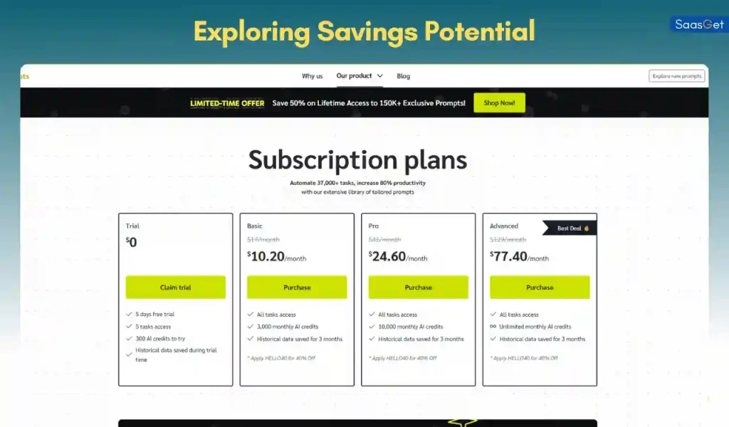 Exploring Savings Potential with OnlyPrompts