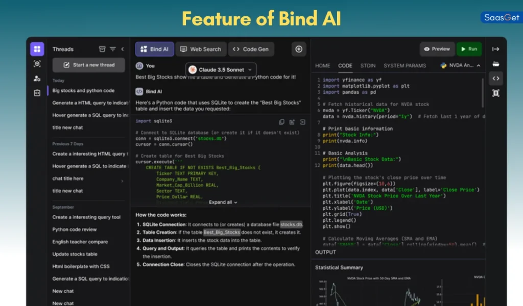 Feature of Bind AI