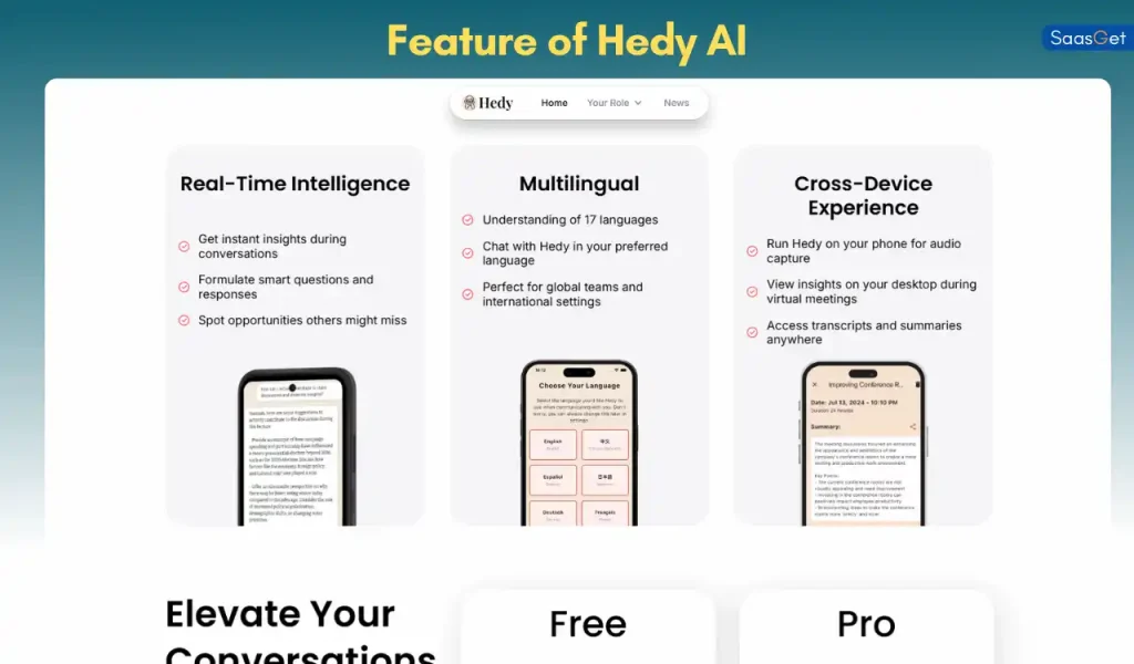 Feature of Hedy AI