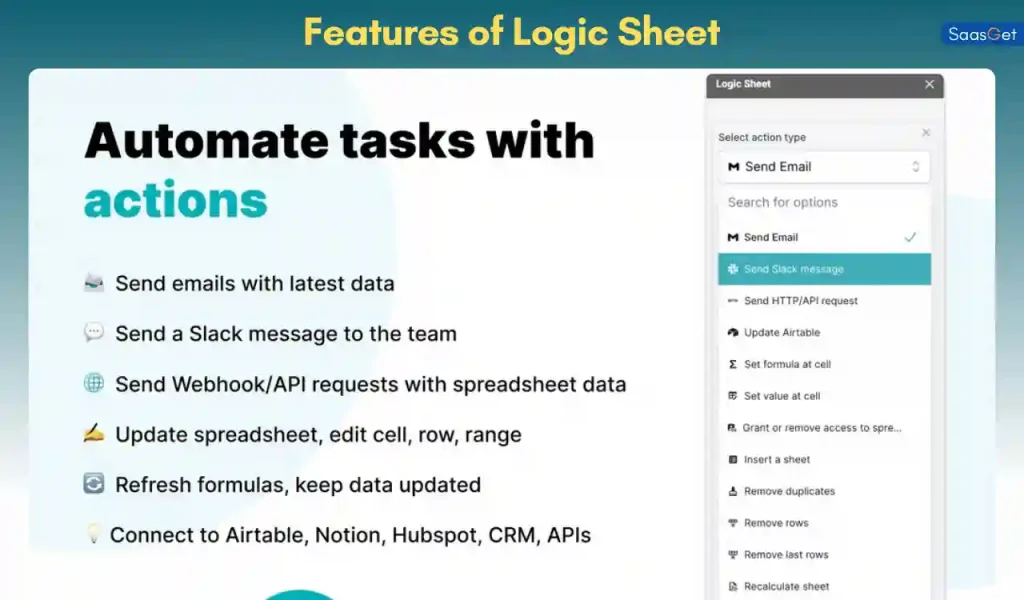 Features of Logic Sheet