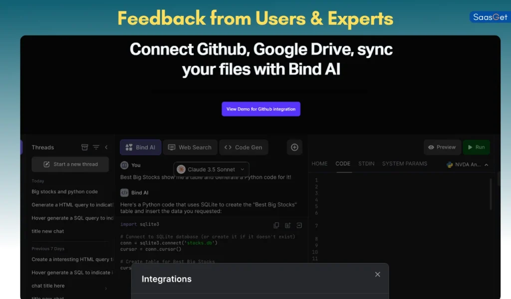 Feedback from Users & Experts