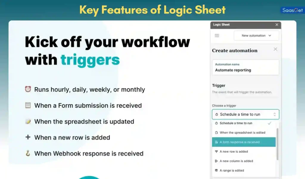 Key Features of Logic Sheet