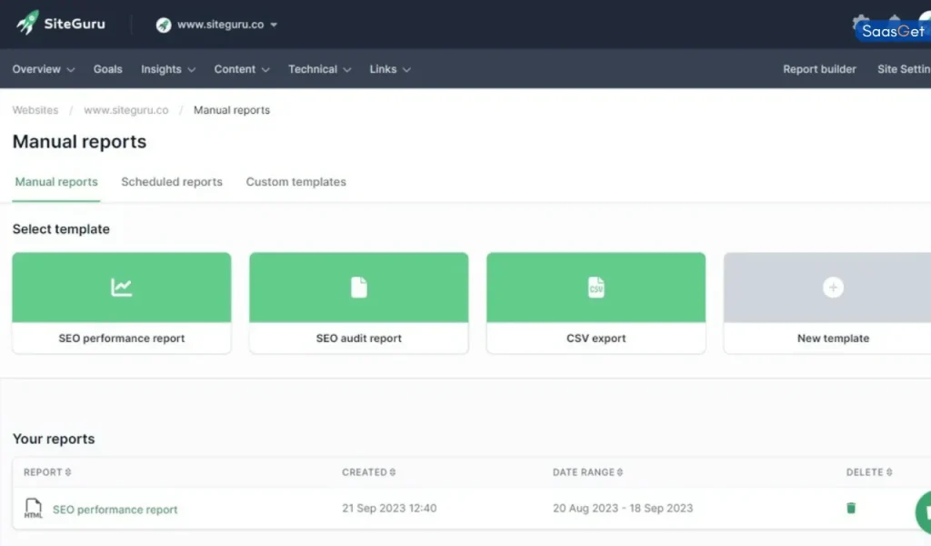 Limitations of SiteGuru
