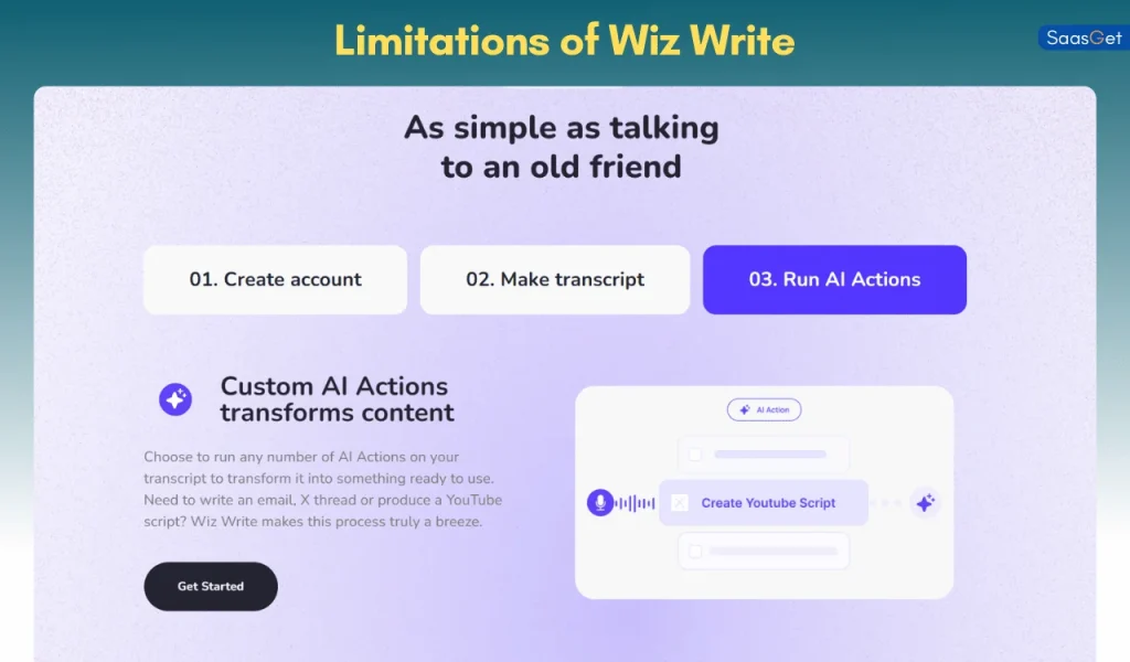 Limitations of Wiz Write