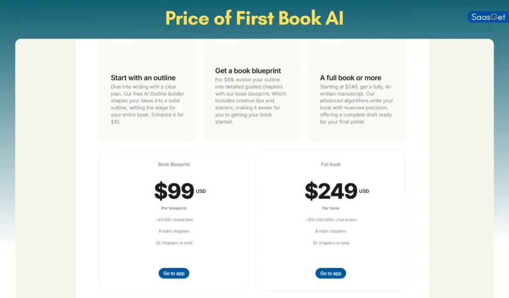 Price of First Book AI