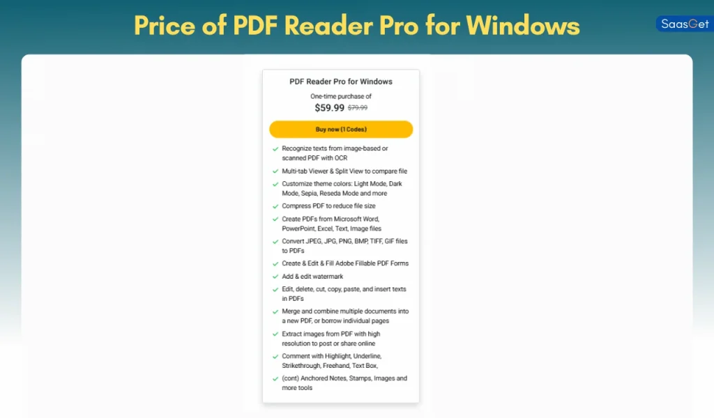 Price of PDF Reader Pro for Windows
