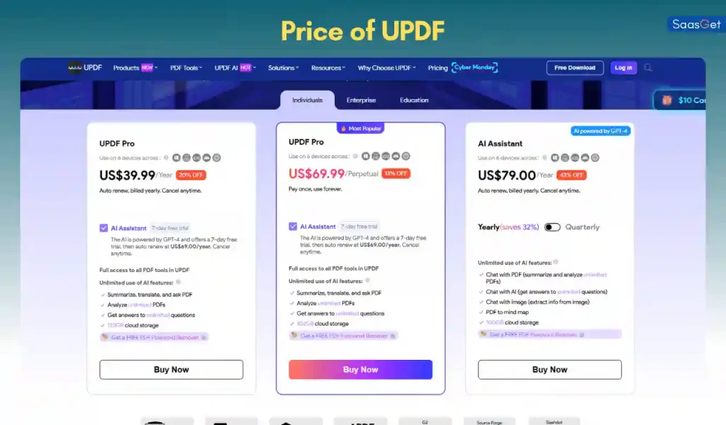 Price of UPDF