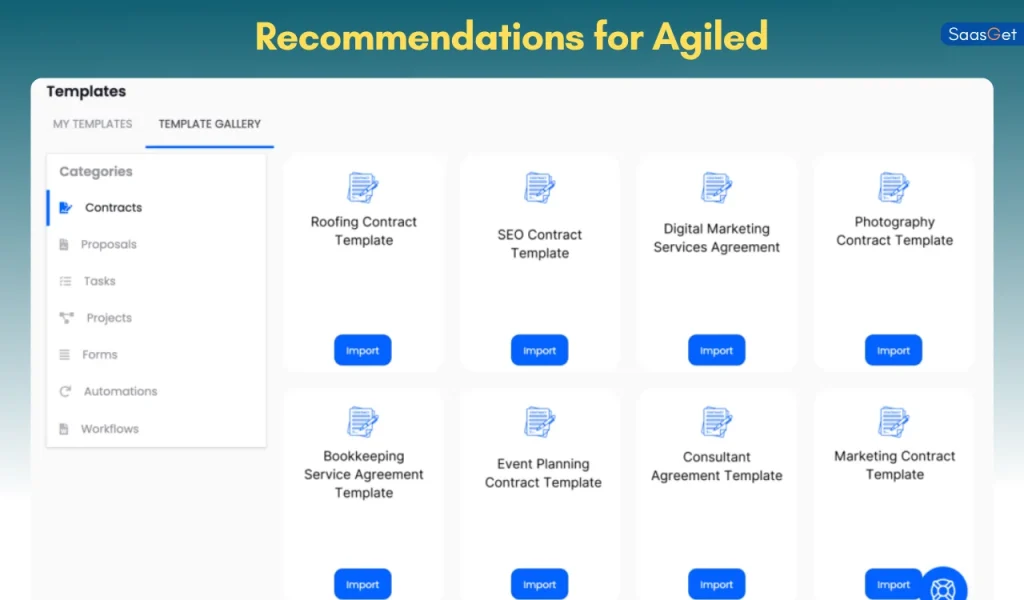 Recommendations for Agiled