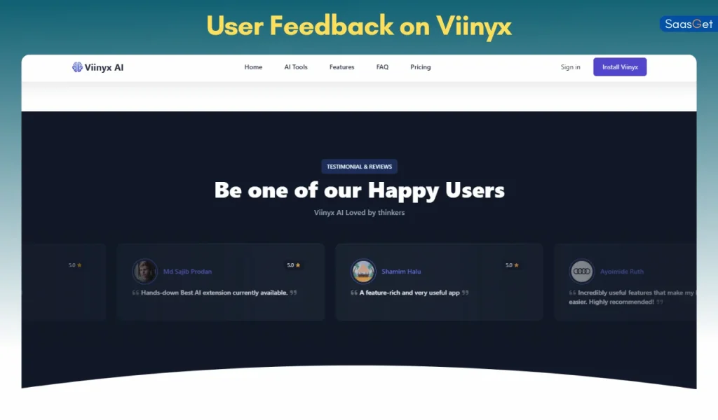User Feedback on Viinyx