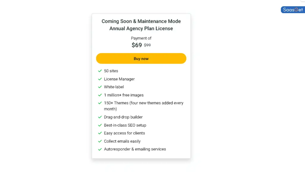 Price of Coming Soon & Maintenance Mode