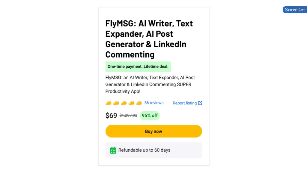 Price of FlyMSG: AI Writer, Text Expander, AI Post Generator & LinkedIn Commenting