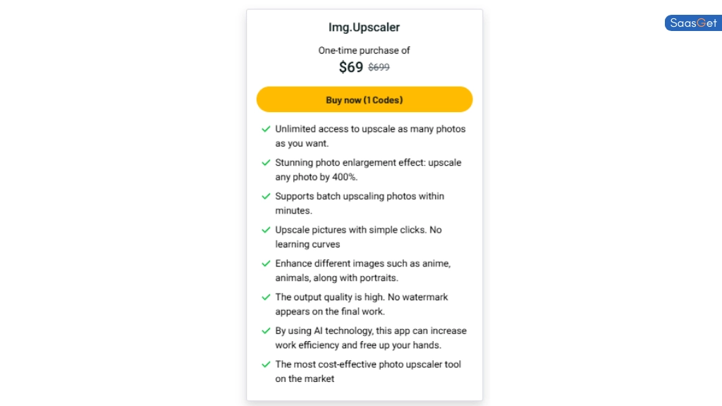 Price of Img.Upscaler