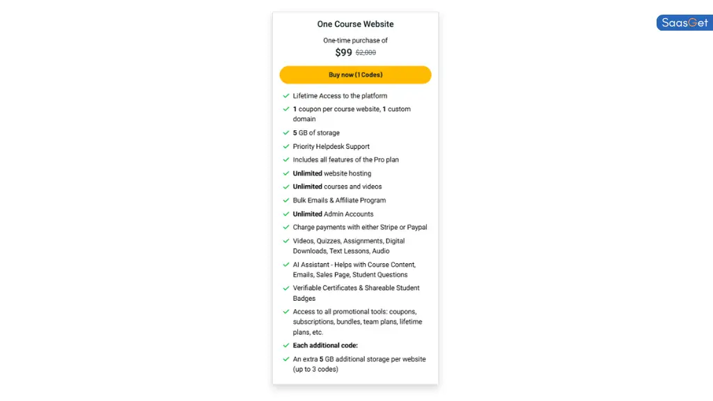 Price of OnlineCourseHost.com