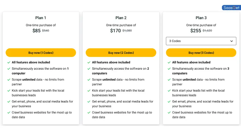 Price of Reoon Lead Scraper (YellowPages)