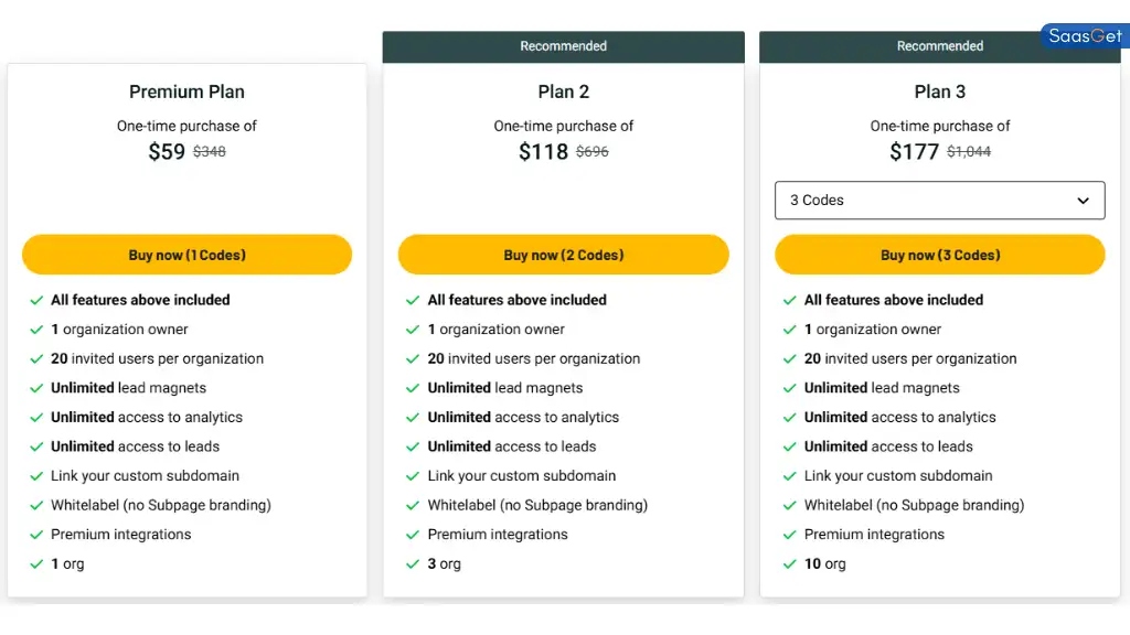 Price of Subpage