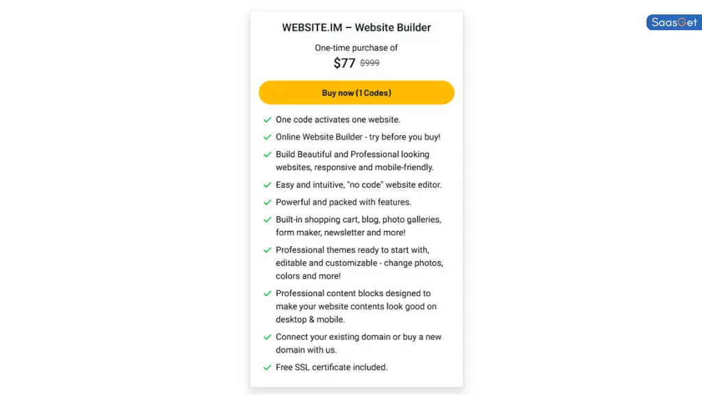 Price of WEBSITE.IM – Website Builder