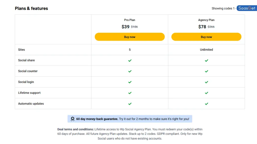 Price of WP Social